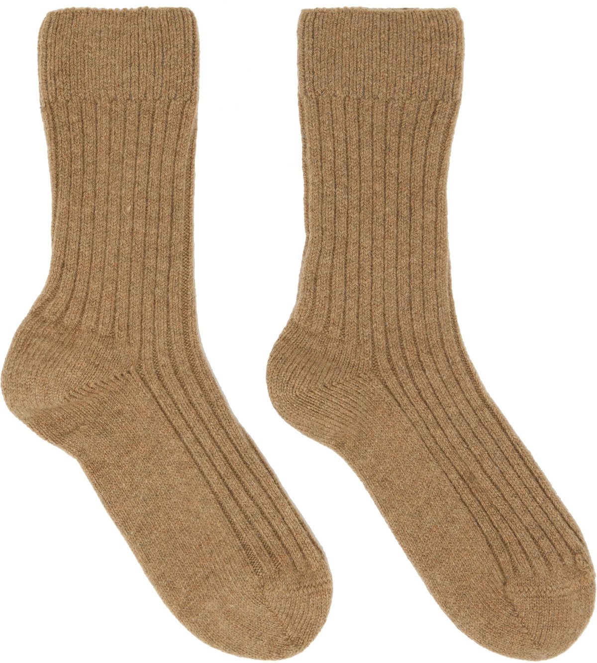 Baserange Brown Rib Overankle Socks