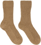 Baserange Brown Rib Overankle Socks