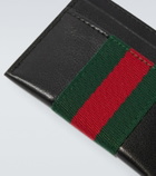 Gucci Web Trademark leather card holder