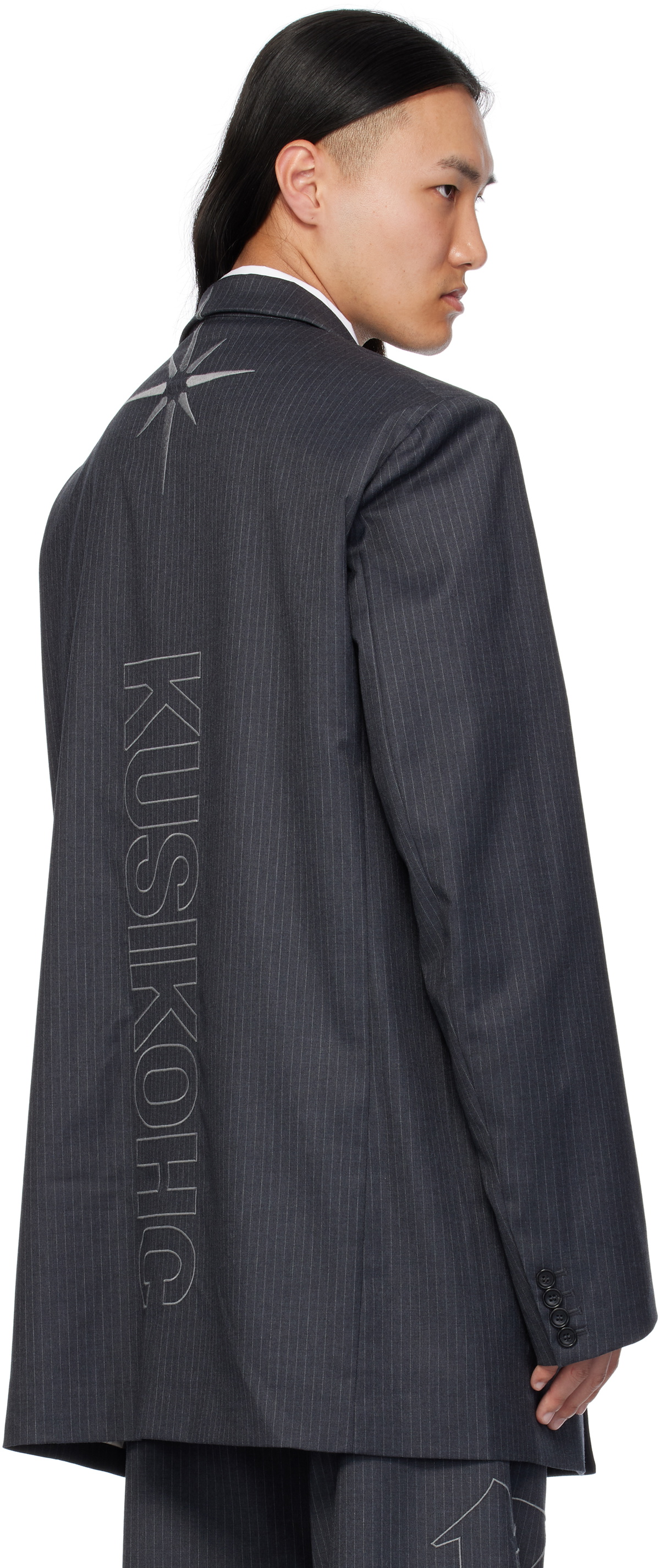 KUSIKOHC Gray 'Right To Fail' Oversized Blazer