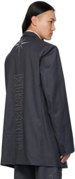 KUSIKOHC Gray 'Right To Fail' Oversized Blazer