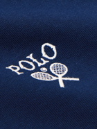 Polo Ralph Lauren - Wimbledon Logo-Embroidered Appliquéd Cotton-Blend Cardigan - Blue