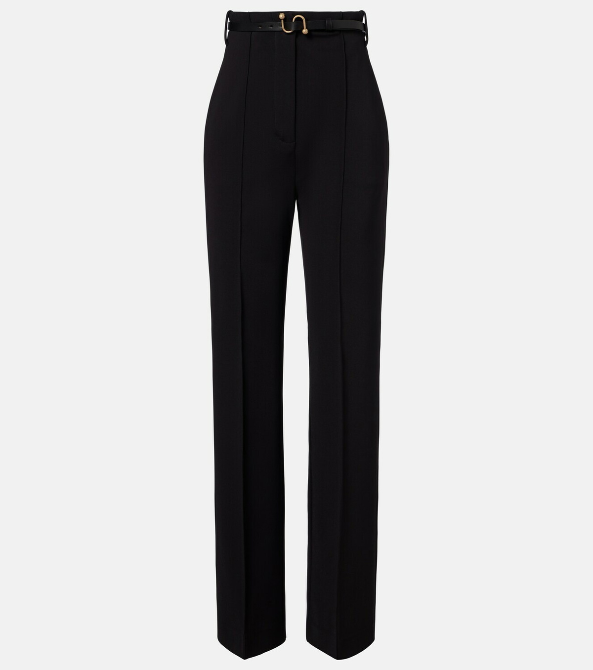 Sportmax Belted crêpe straight pants