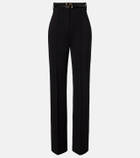 Sportmax Belted crêpe straight pants