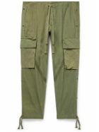Greg Lauren - Sleeping Bag Tapered Distressed Cotton Cargo Trousers - Green