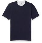 Brunello Cucinelli - Slim-Fit Layered Cotton-Jersey T-Shirt - Navy