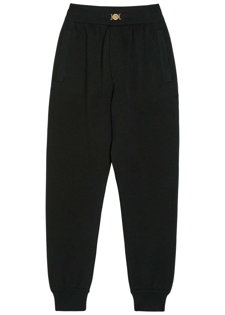 Versace Cotton and Cashmere-blend Trousers Black