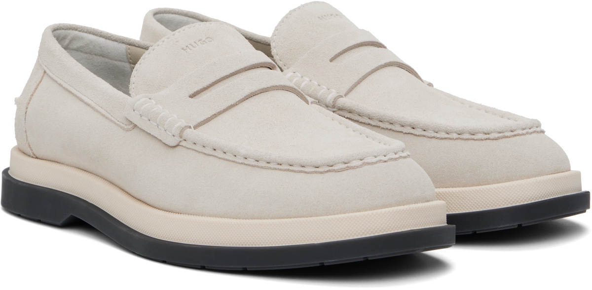 Hugo Off-White Suede Loafers