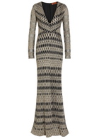 Missoni Patterned Fine-knit Maxi Dress Beige