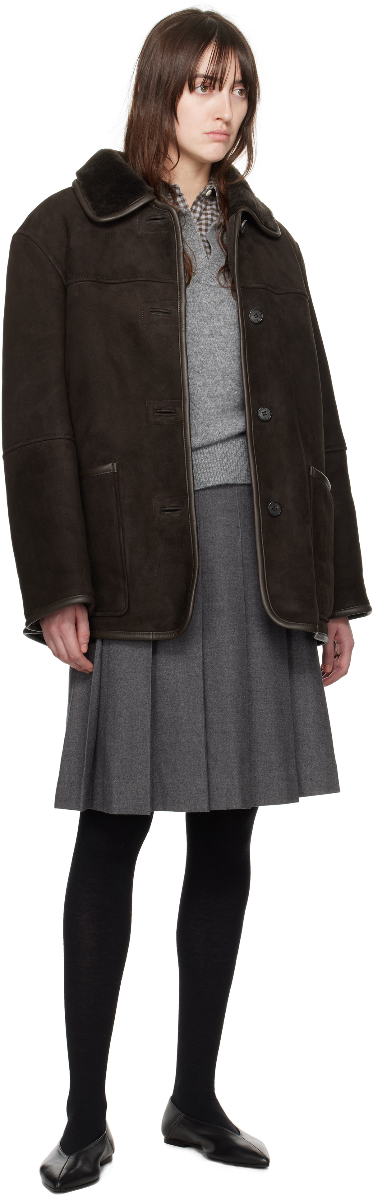 Dunst Brown Reversible Genuine Shearling Jacket
