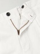 Slowear - Tapered Pleated Stretch-Cotton and Linen-Blend Gabardine Trousers - White