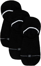 Ermenegildo Zegna Three-Pack Black Lyocell 'Sockless' Socks