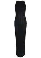 Giuliva Heritage Lola Open-knit Cotton Maxi Dress Black