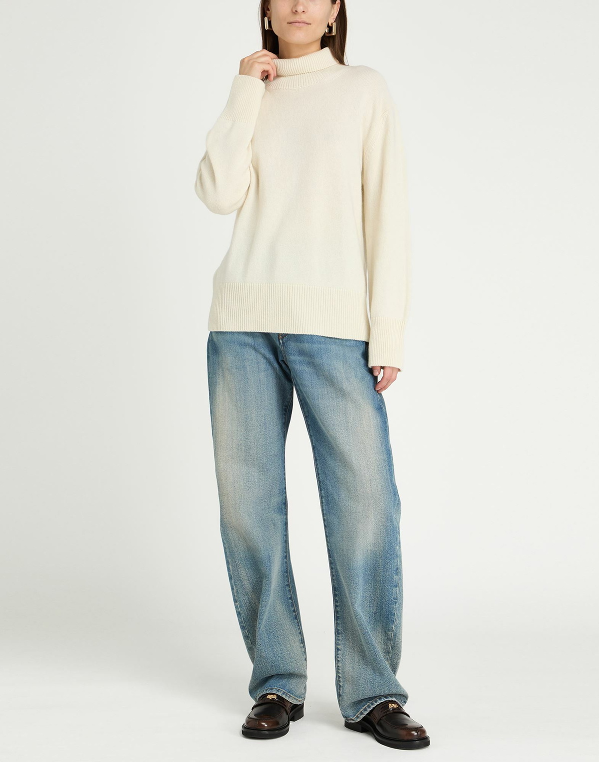 Annagreta Womens Turtleneck Cream
