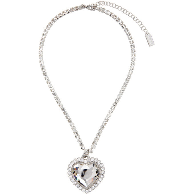 Photo: VETEMENTS Silver Crystal Heart Necklace
