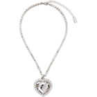 VETEMENTS Silver Crystal Heart Necklace