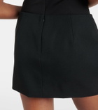 Area Jumbo crystal-embellished wool miniskirt