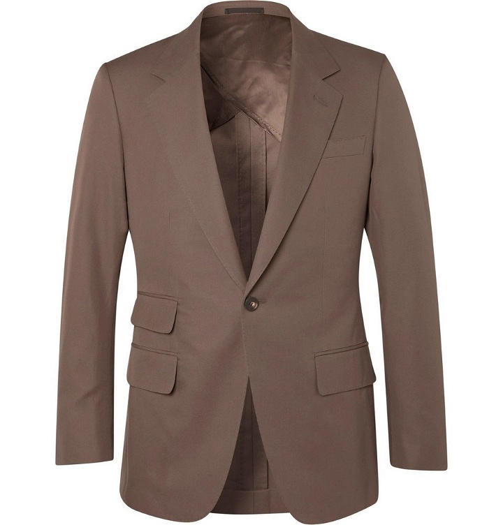 Photo: Kingsman - Brown Slim-Fit Unstructured Cotton-Twill Suit Jacket - Brown
