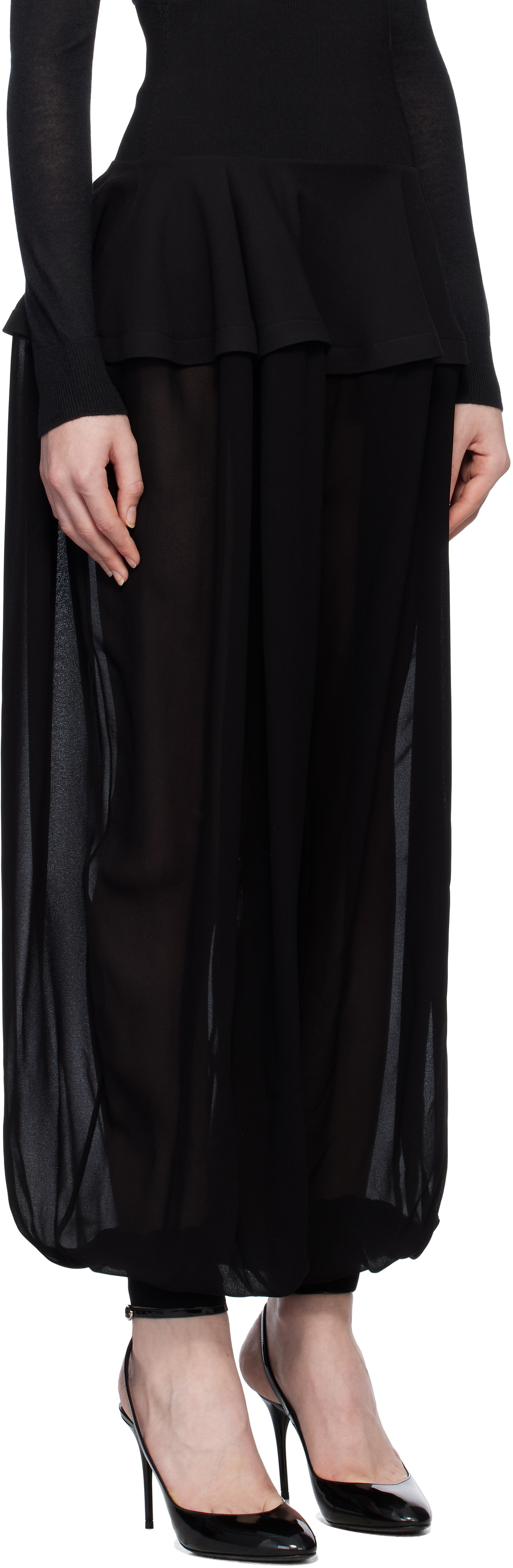 【送料&関税込】Alaia Black Sheer Crinoline Trousers Alaia Black Sheer Crinoline Trousers | italist
