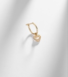 Sophie Bille Brahe Lettre De Mini Cœur 18kt gold single hoop earring with diamonds