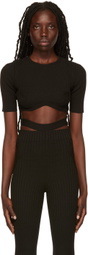 ANDREĀDAMO Black Cropped Sweater