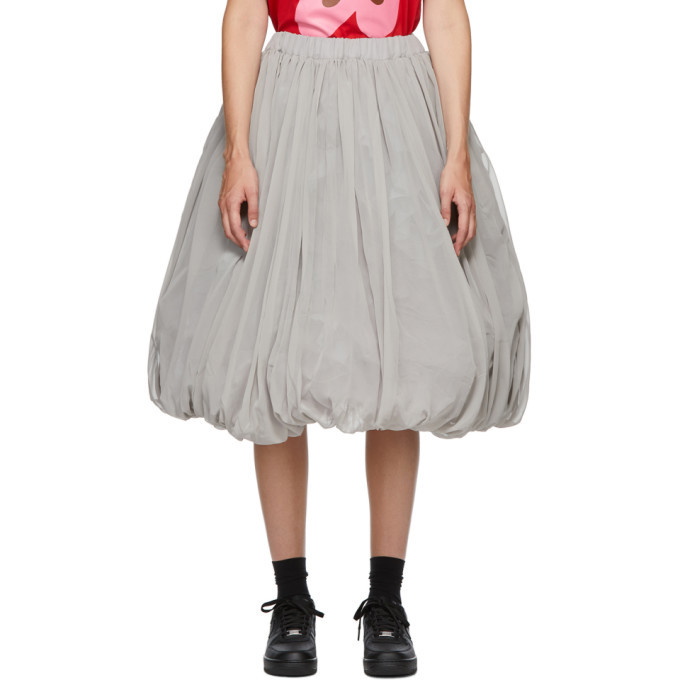 Comme des Garcons Grey Georgette Balloon Midi Skirt Comme des Garcons