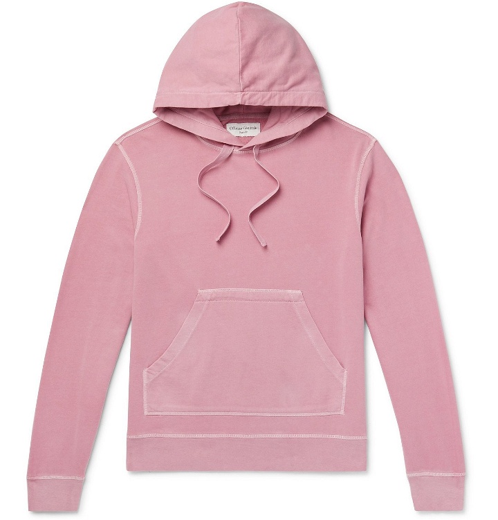 Photo: OFFICINE GÉNÉRALE - Olivier Garment-Dyed Loopback Cotton-Jersey Hoodie - Pink