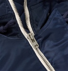 nanamica - Harbor Oversized Faux Fur-Trimmed Padded Nylon Hooded Down Jacket - Blue