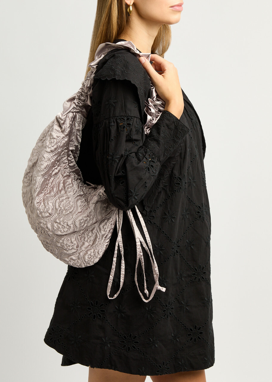 トートバッグ Damson Madder Ruched Satin Bag ruched satin bag - black – Damson Madder