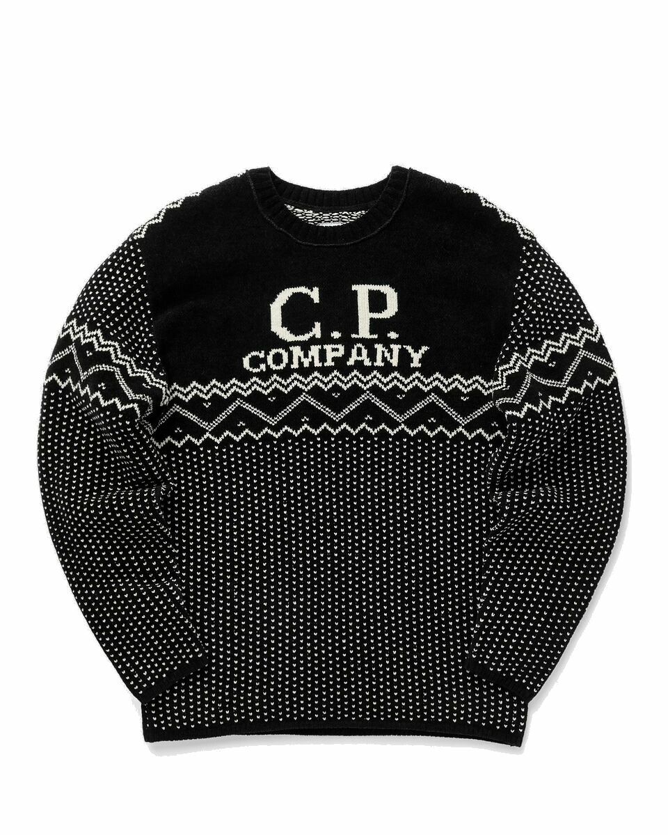 Photo: C.P. Company Chenille Cotton Jacquard Knit Black/White - Mens - Pullovers