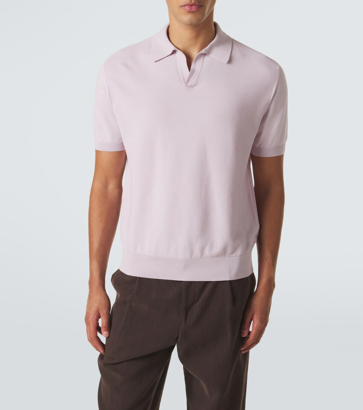 Canali Cotton and silk polo shirt