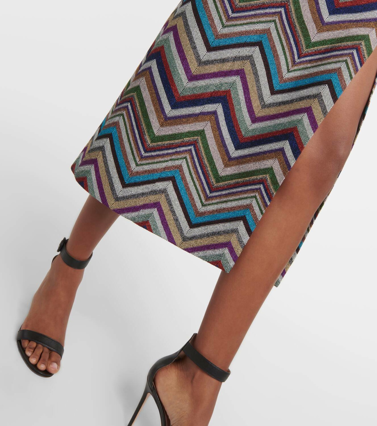 MISSONI アンサンブル カシミヤシルク Long dress in zig zag lamé viscose blend