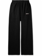 Balenciaga - Straight-Leg Logo-Embroidered Cotton-Jersey Sweatpants - Black