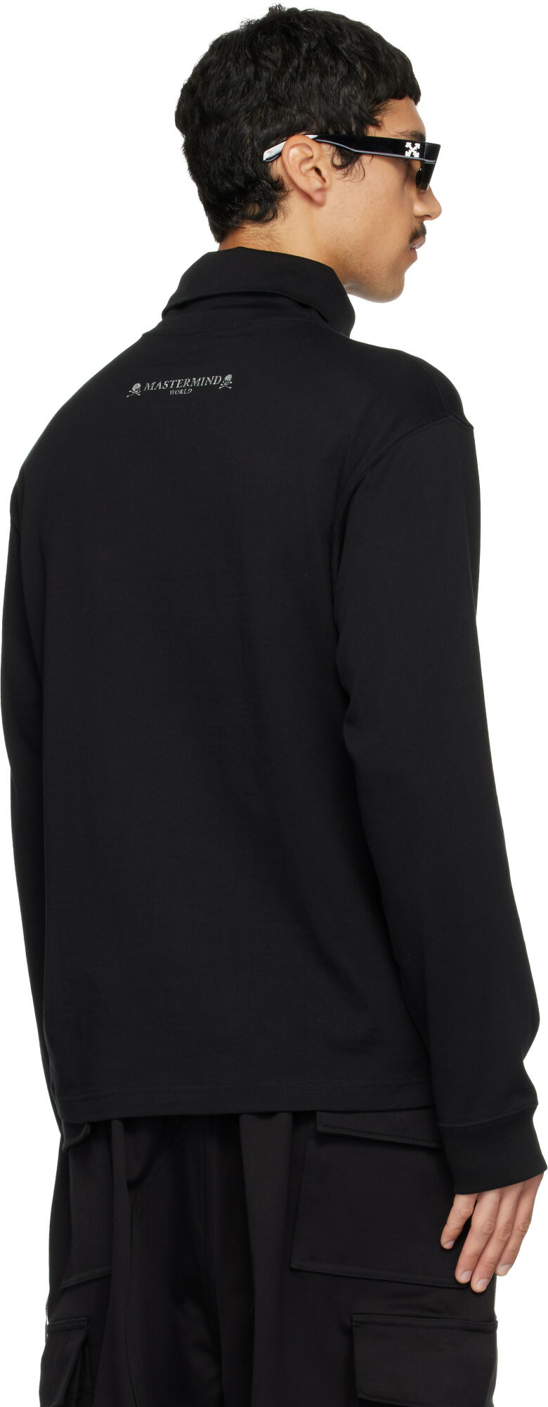 MASTERMIND WORLD Black Loopwheel Turtleneck