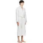 Tekla White & Blue Terry Classic Bathrobe