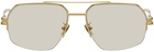 Bottega Veneta Gold Aviator Sunglasses