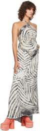 Masha Popova SSENSE Exclusive White & Black Denim Maxi Skirt