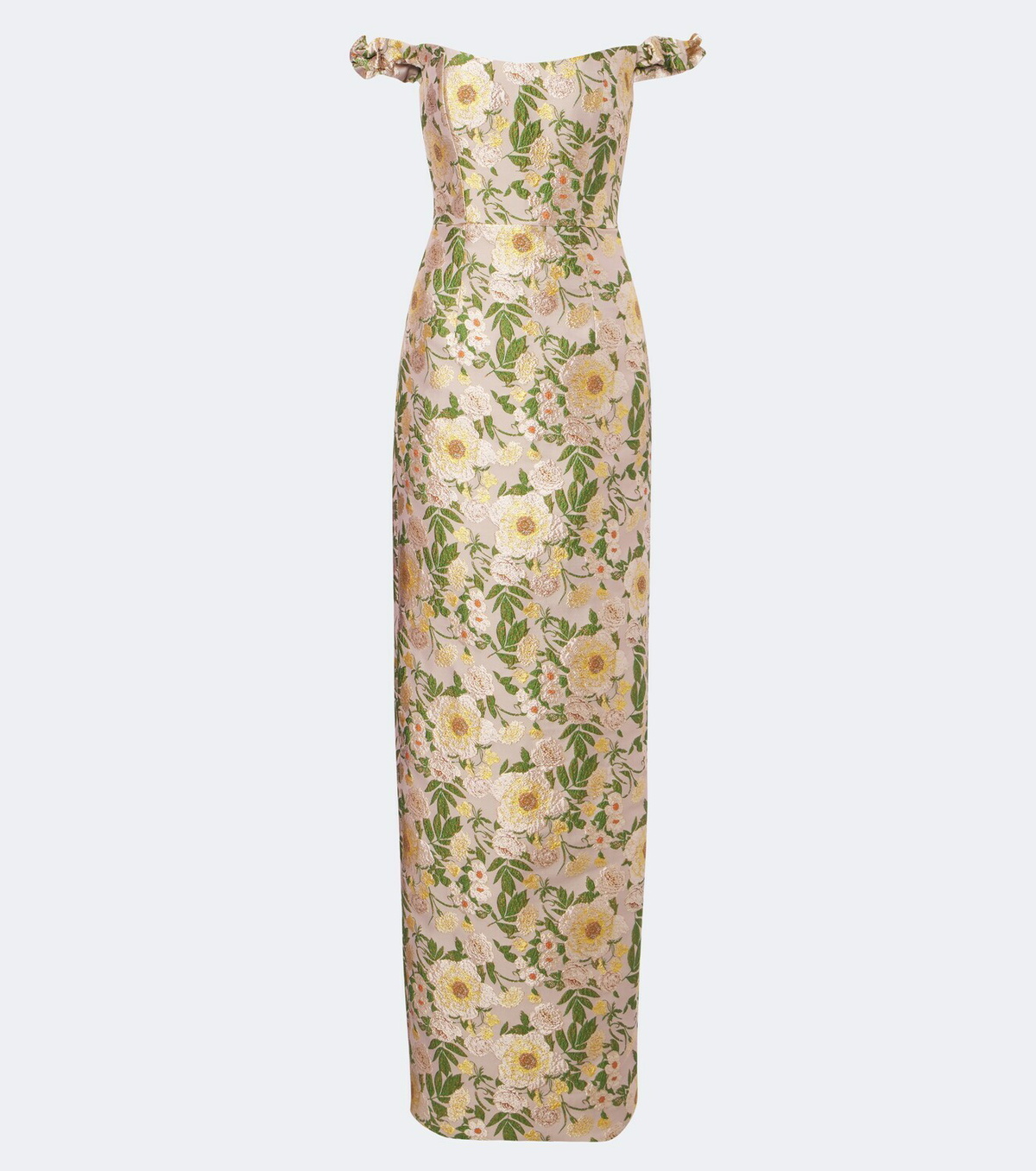 Markarian Off-shoulder floral brocade gown
