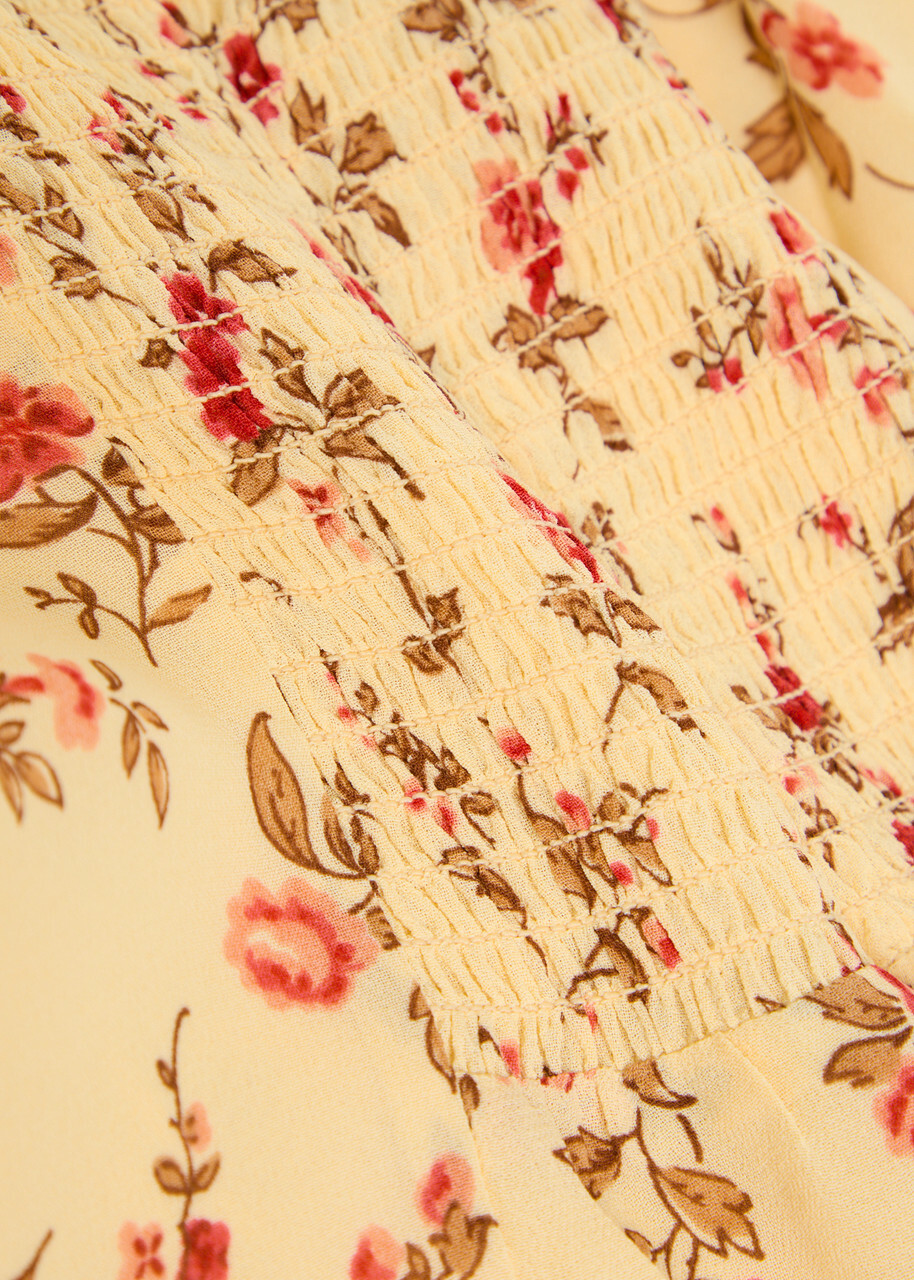 Reformation Gloria Floral-print Chiffon Midi Dress Yellow