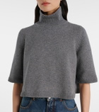 Alaïa Cropped cashmere-blend turtleneck top
