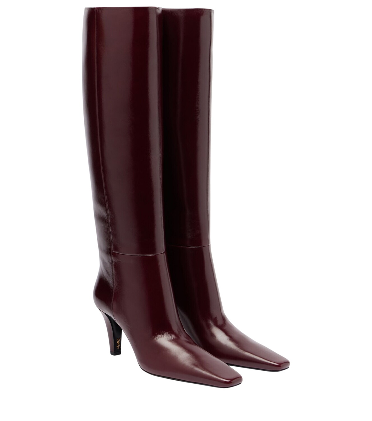 Saint Laurent Auteuil 105 glazed leather knee-high boots Saint Laurent Auteuil 105 glazed leather knee-high boots