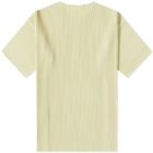 Homme Plissé Issey Miyake Men's Pleated T-Shirt in Yellow Hued