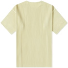 Homme Plissé Issey Miyake Men's Pleated T-Shirt in Yellow Hued