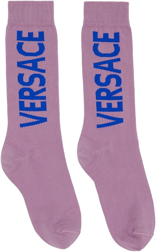 Photo: Versace Purple Logo Socks