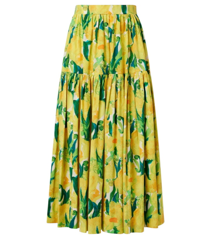 Photo: La DoubleJ Oscar printed cotton poplin midi skirt