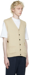 Manors Golf Beige Embroidered Vest