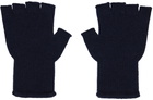 The Elder Statesman Navy Fingerless Gloves