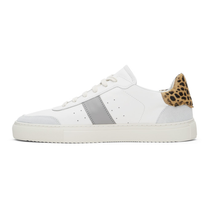 Axel Arigato White and Grey Leopard Dunk V2 Sneakers Axel Arigato