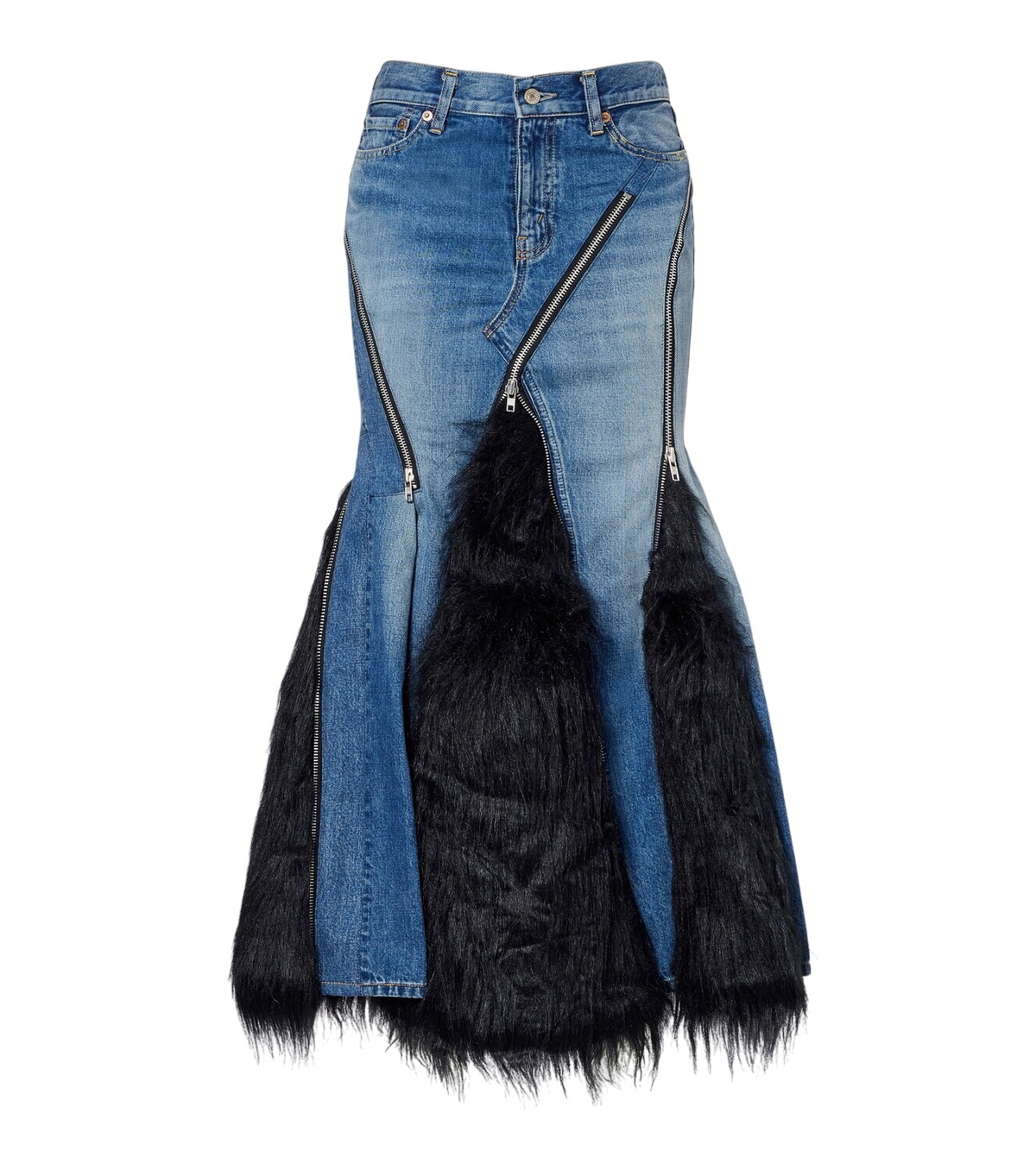 スカート JUNYA WATANABE 2017SS Tulle Skirt Junya Watanabe Blue Denim and Tulle Skirt Junya Watanabe