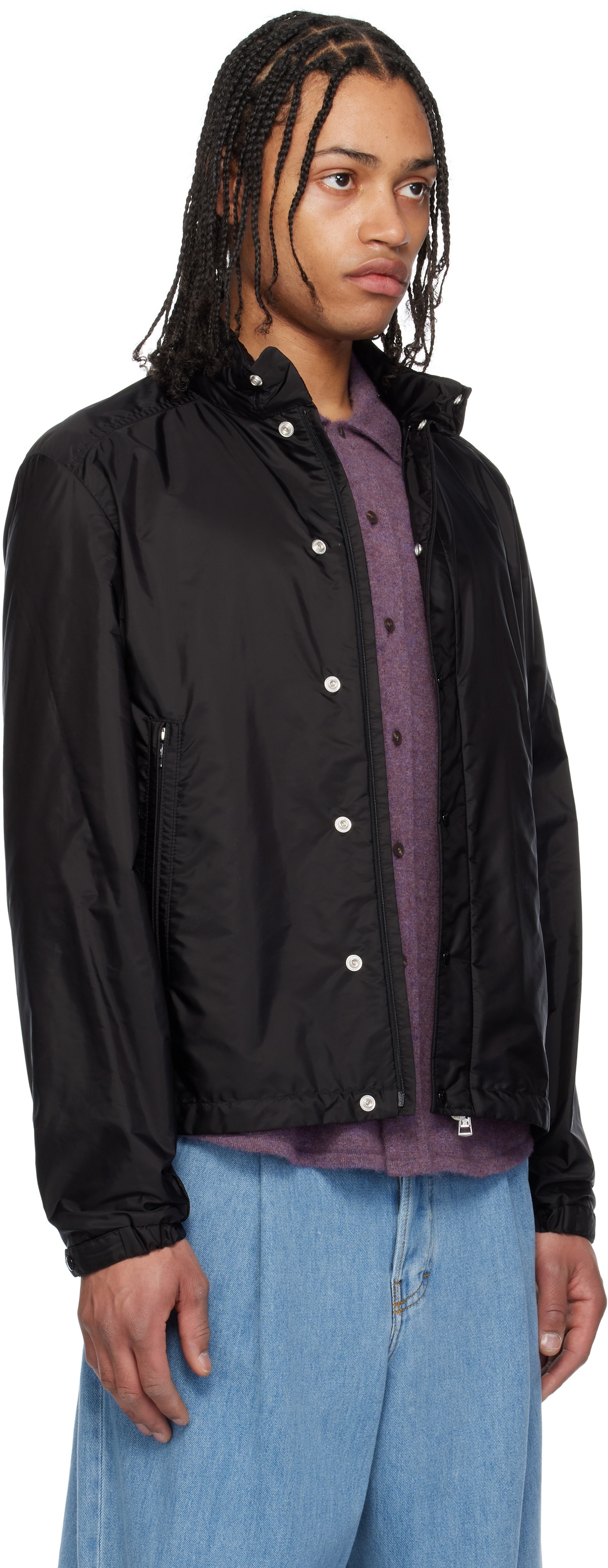 Moncler Black Montriond Hooded Windbreaker Jacket
